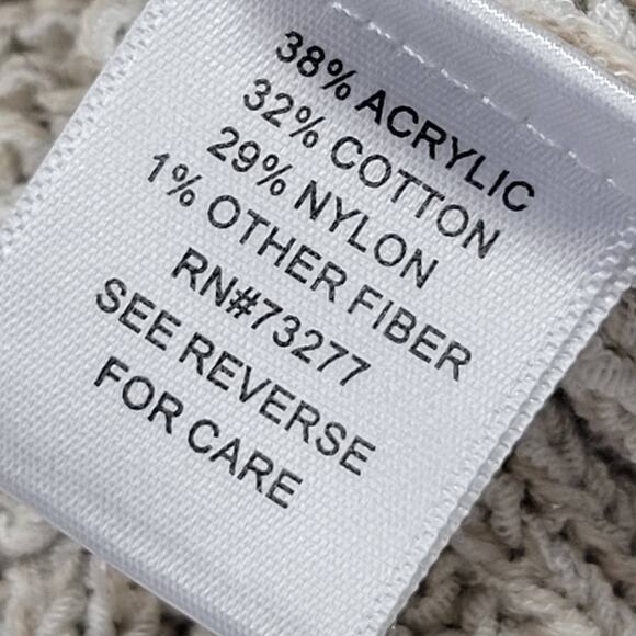 Elle Short Sleeve Scoop Neck Sweater Women's Size XS Tannish-Gray Loose Knit Top - Picture 8 of 9